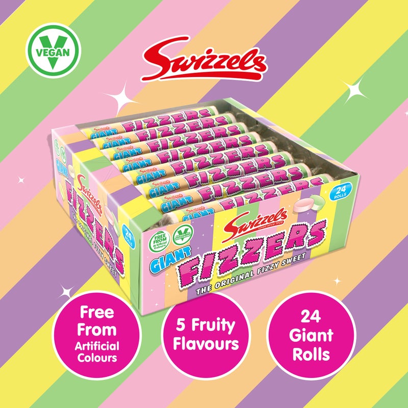 Swizzels Giant Original Fizzers Sweet 24 Rolls in Box - Image 2